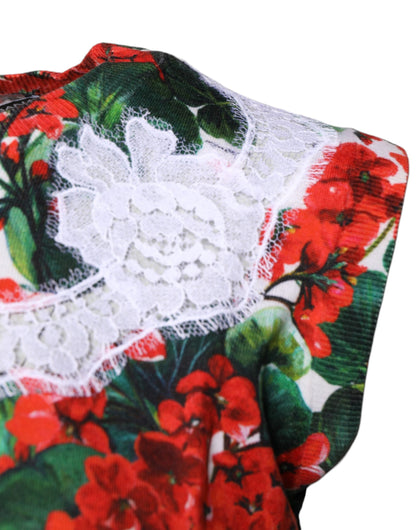 Dolce & Gabbana Multicolor Floral Lace Sleeveless Tank Top