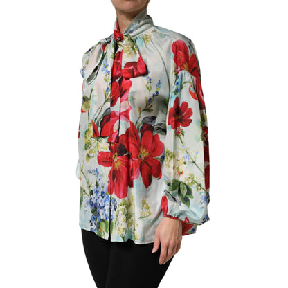Dolce & Gabbana Multicolor Floral Long Sleeves Blouse Top