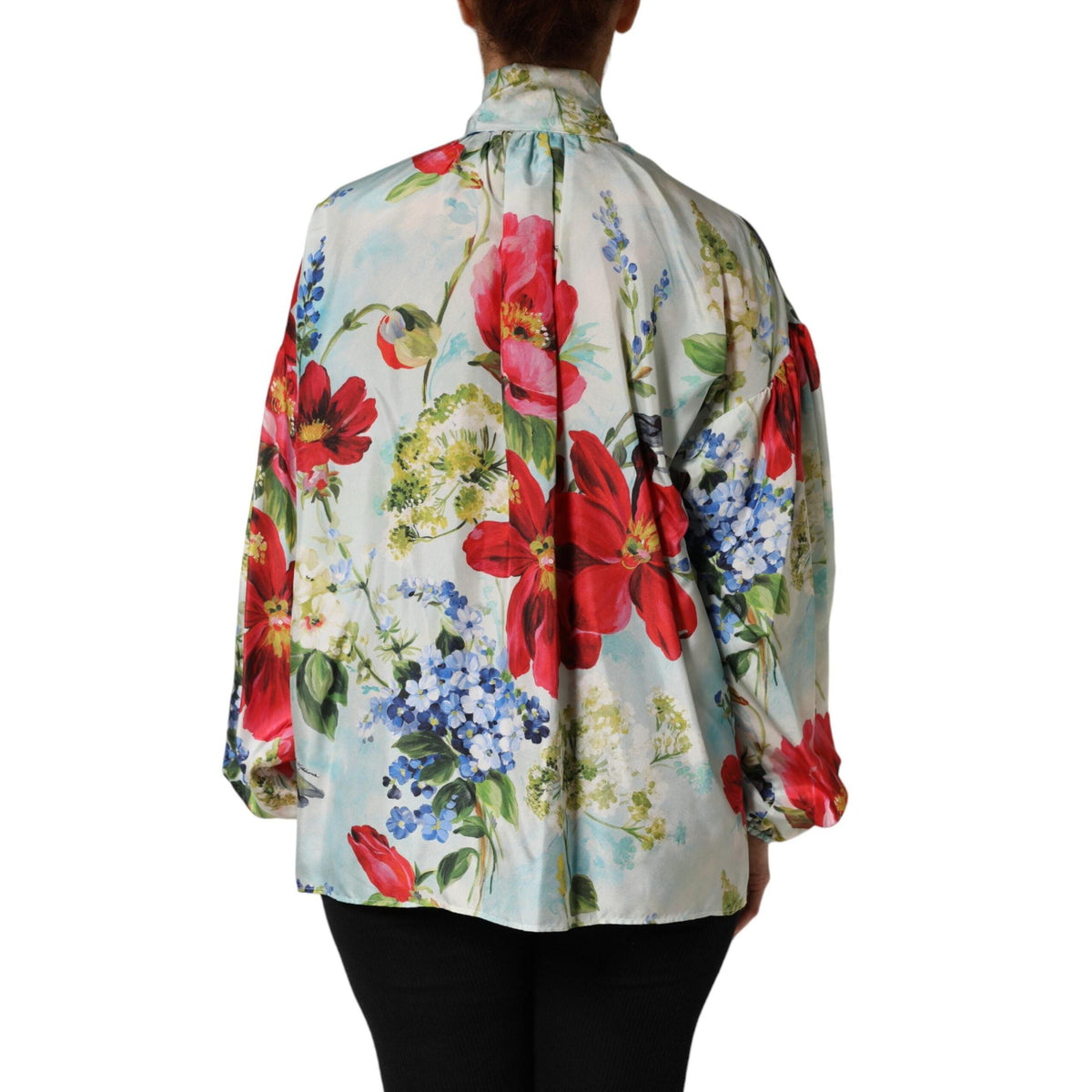 Dolce & Gabbana Multicolor Floral Long Sleeves Blouse Top