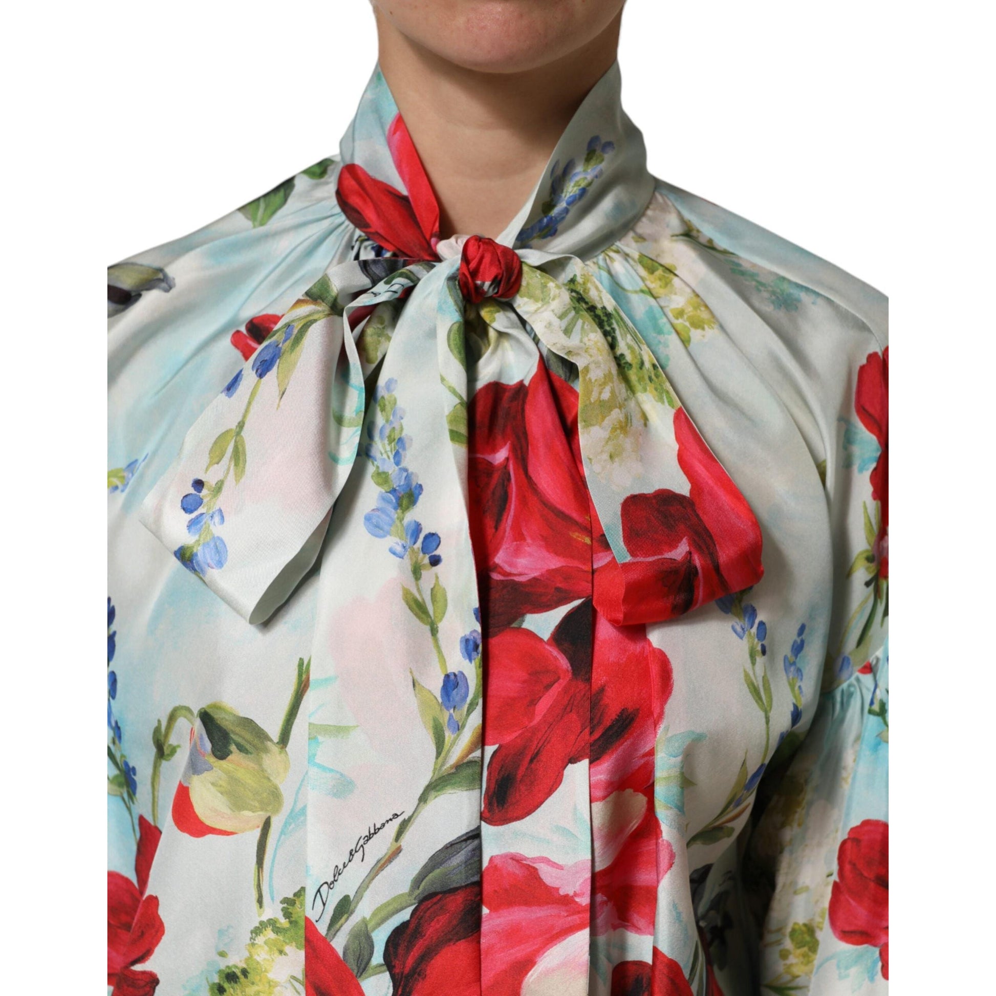 Dolce & Gabbana Multicolor Floral Long Sleeves Blouse Top