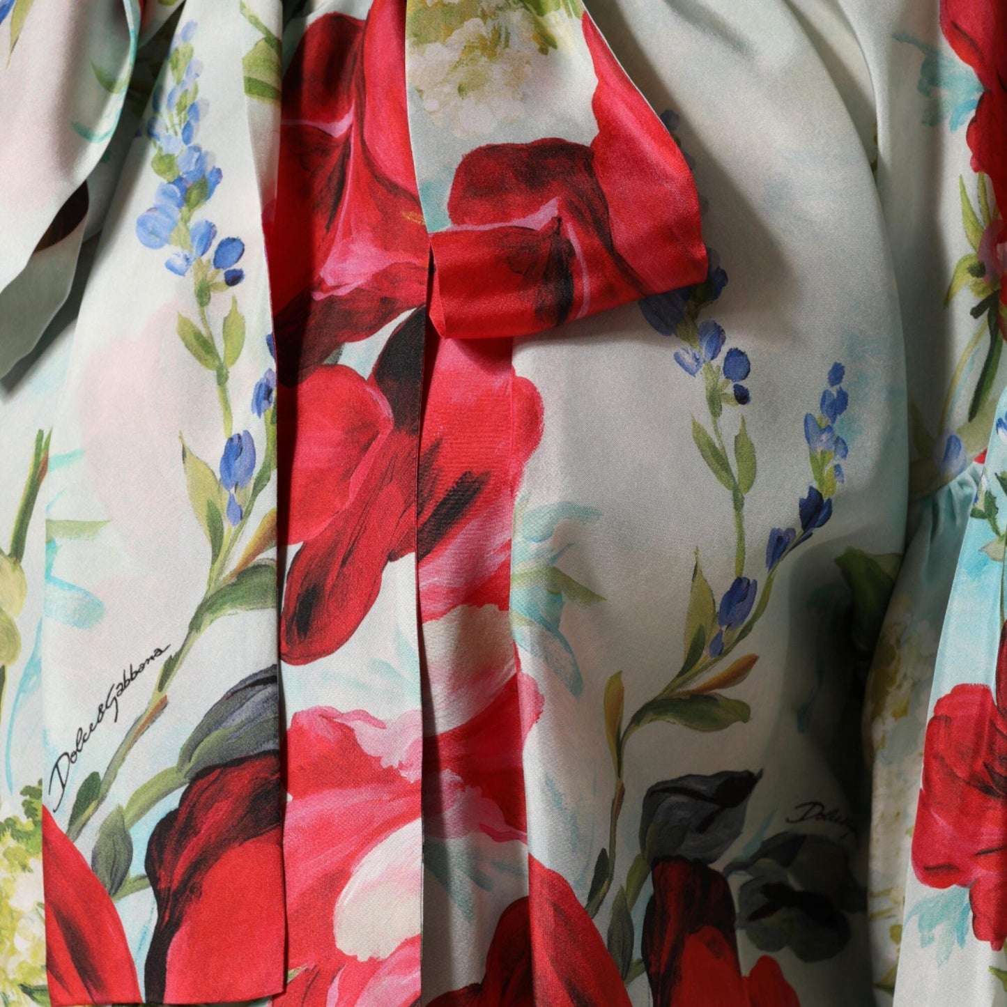 Dolce & Gabbana Multicolor Floral Long Sleeves Blouse Top