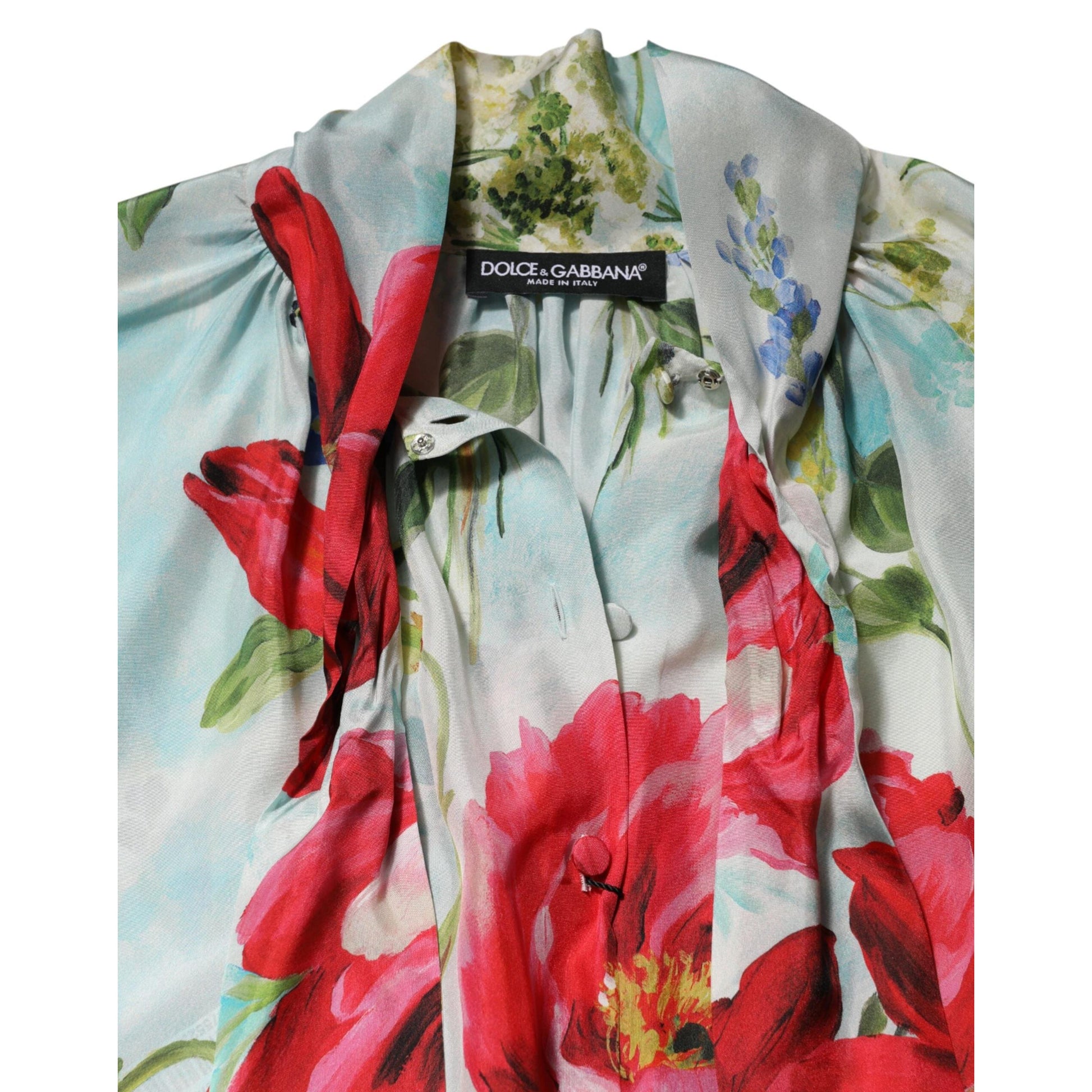 Dolce & Gabbana Multicolor Floral Long Sleeves Blouse Top