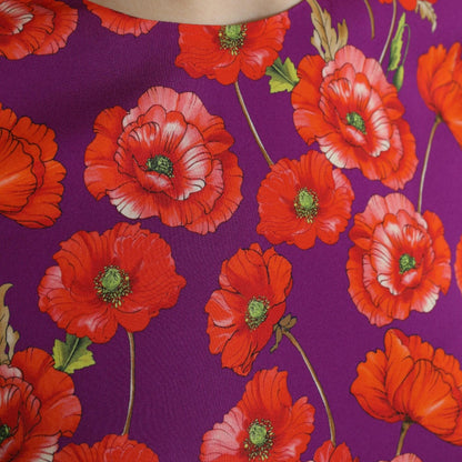 Dolce & Gabbana Multicolor Floral Poppy Print Sheath Dress