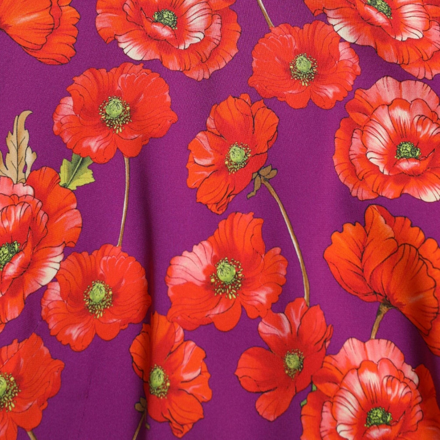 Dolce & Gabbana Multicolor Floral Poppy Print Sheath Dress