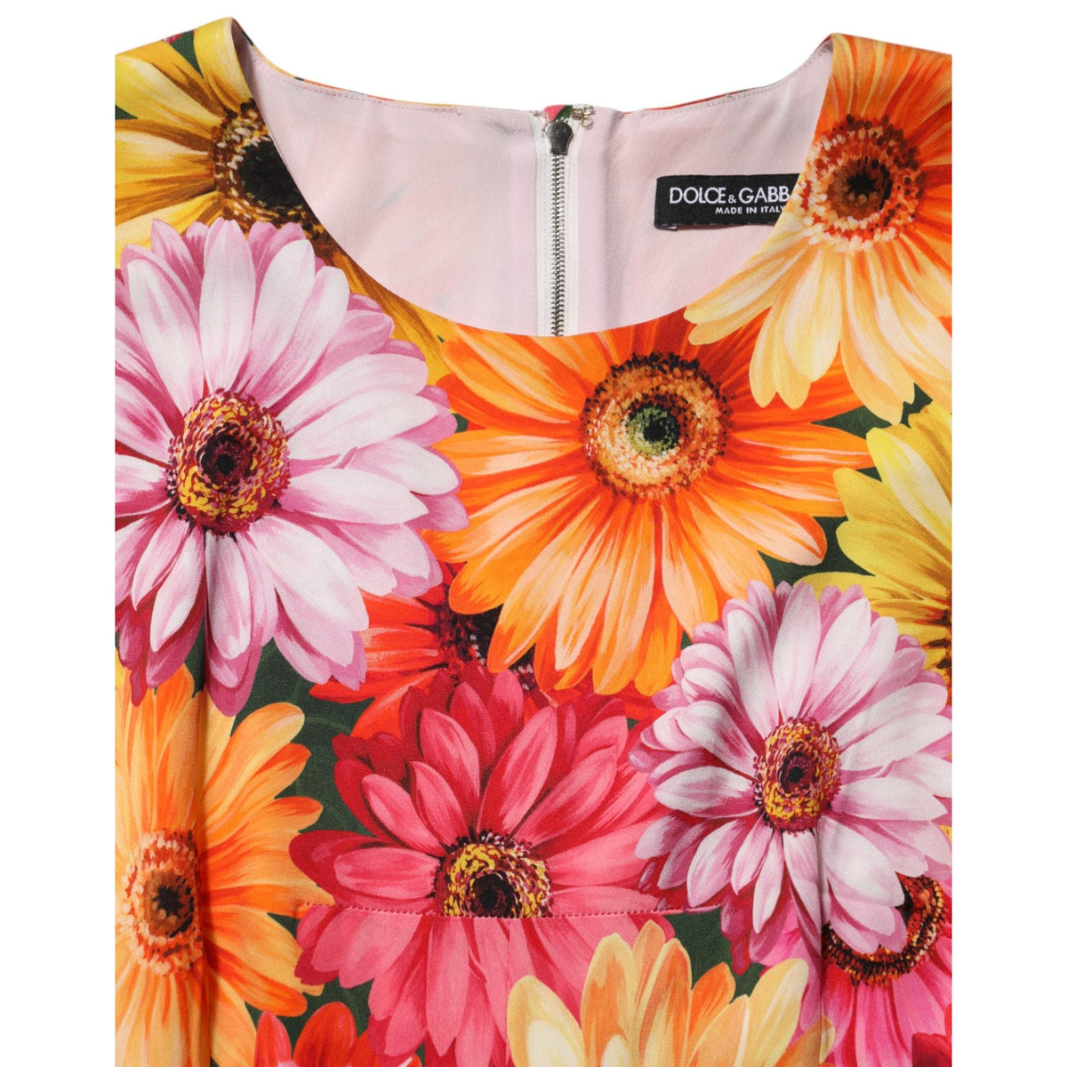 Dolce & Gabbana Multicolor Floral Print SilkSheath Midi Dress
