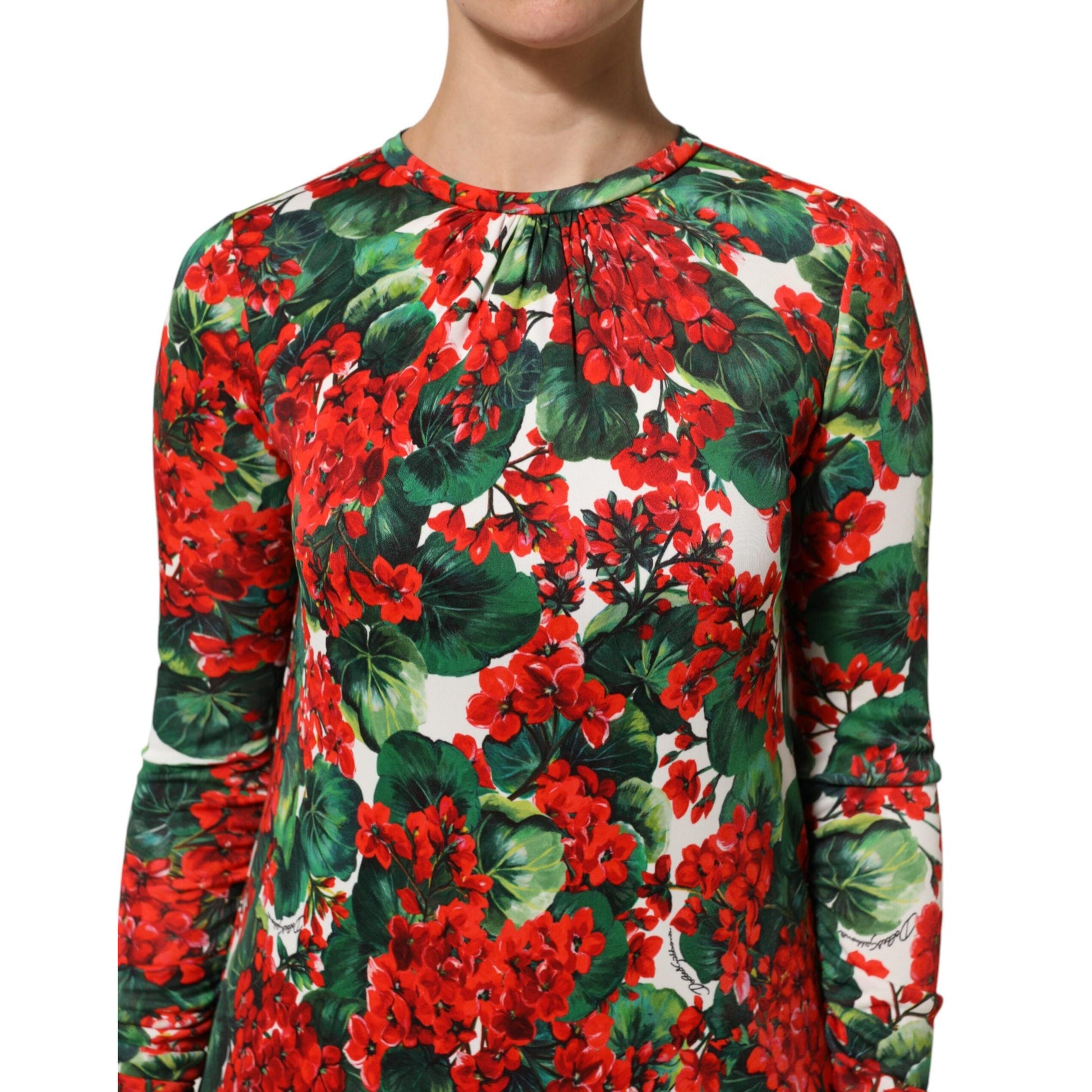 Dolce & Gabbana Multicolor Floral Short Portofino Dress