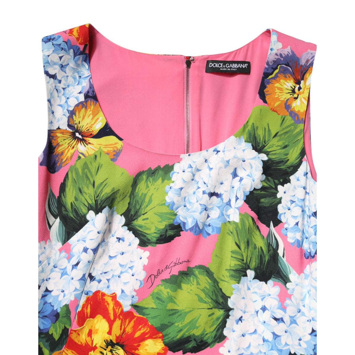 Dolce & Gabbana Multicolor Floral Sleeveless Sheath Dress