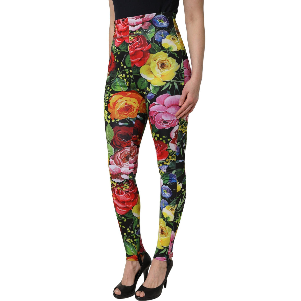 Dolce & Gabbana Multicolor Floral Stretch Jersey Leggings Pants