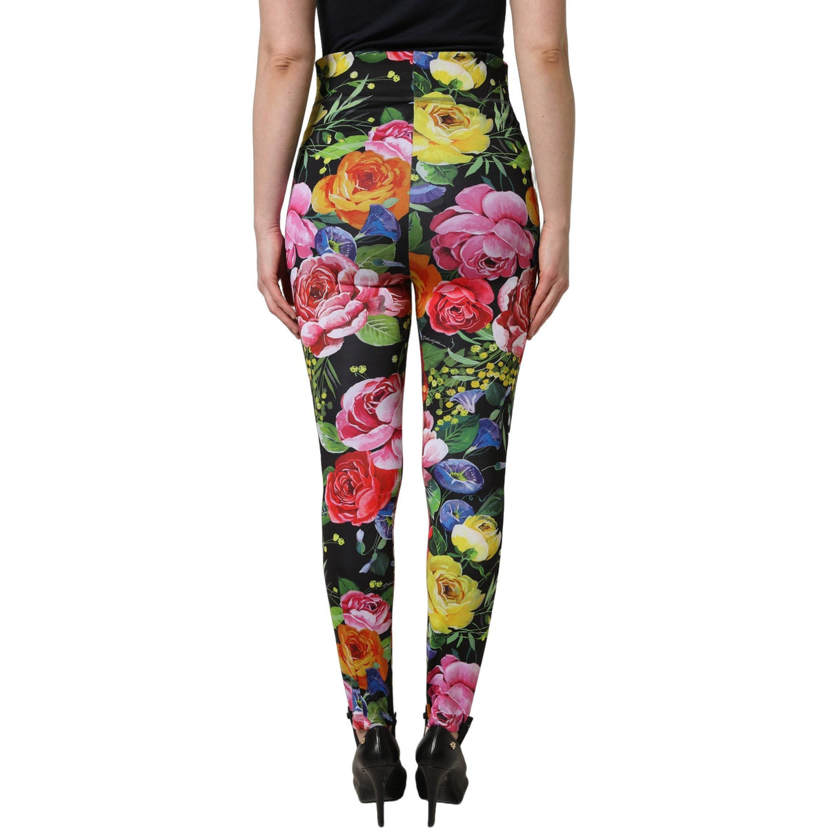 Dolce & Gabbana Multicolor Floral Stretch Jersey Leggings Pants