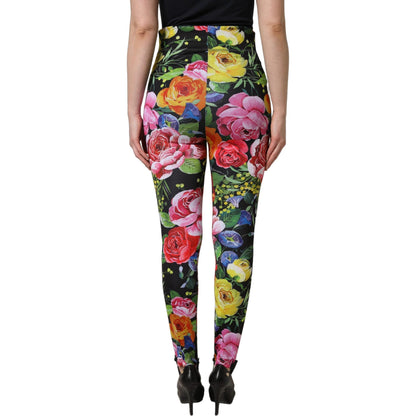 Dolce & Gabbana Multicolor Floral Stretch Jersey Leggings Pants