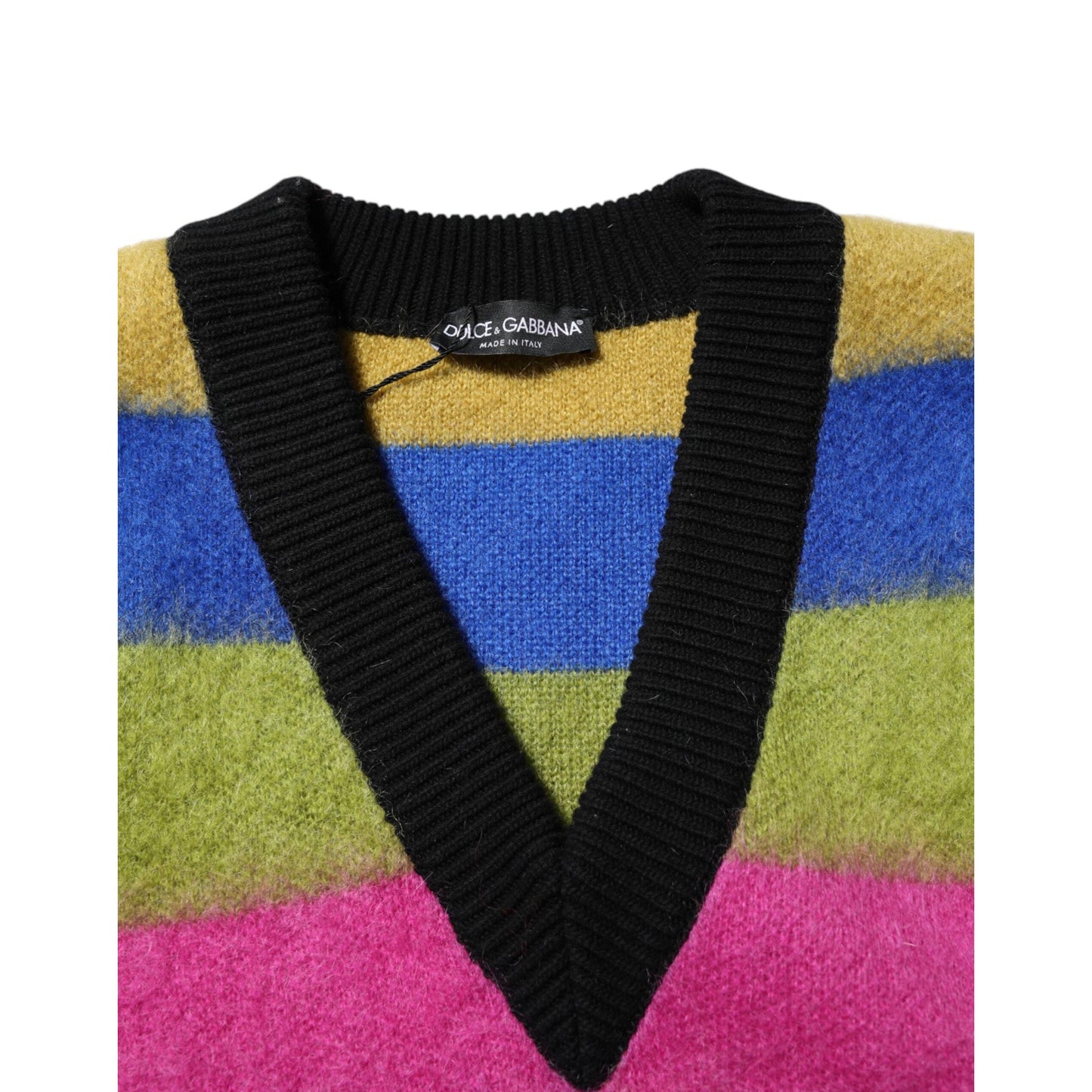 Dolce & Gabbana Multicolor Glitch Design Pullover Sweater