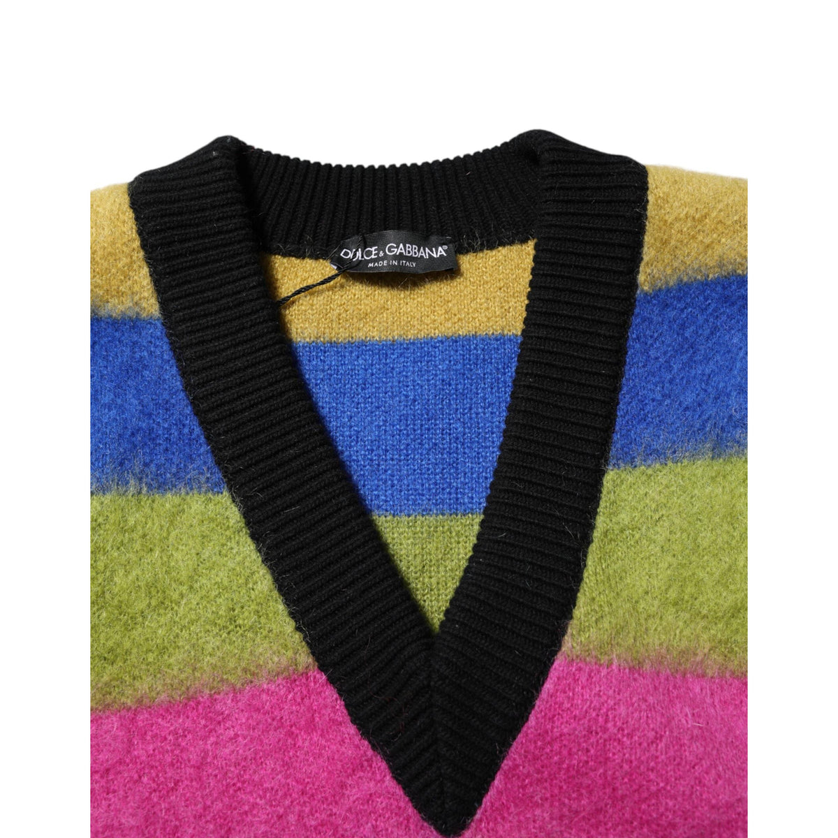 Dolce & Gabbana Multicolor Glitch Design Pullover Sweater