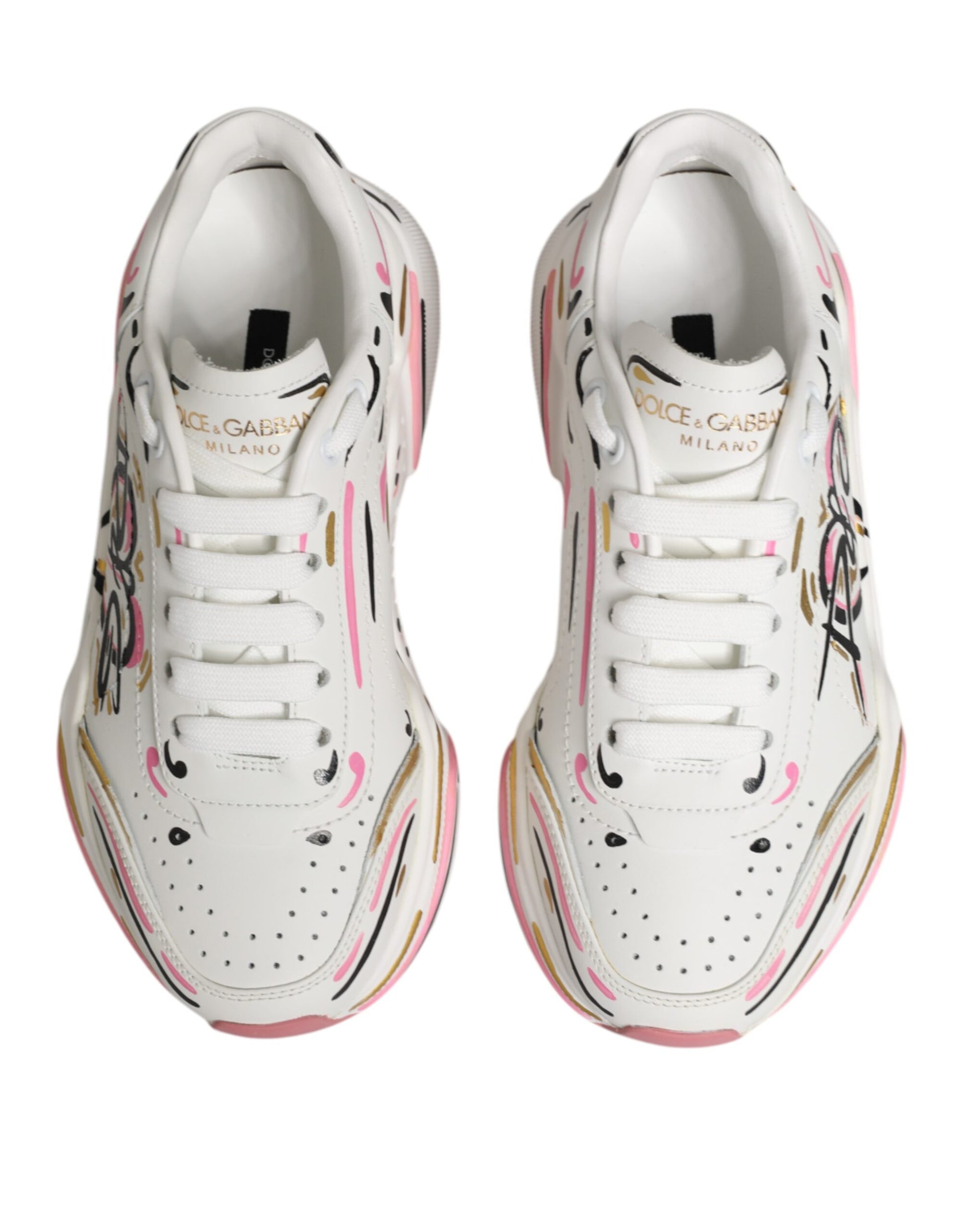 Dolce & Gabbana Multicolor Hand Painted DAYMASTER Sneakers Shoes