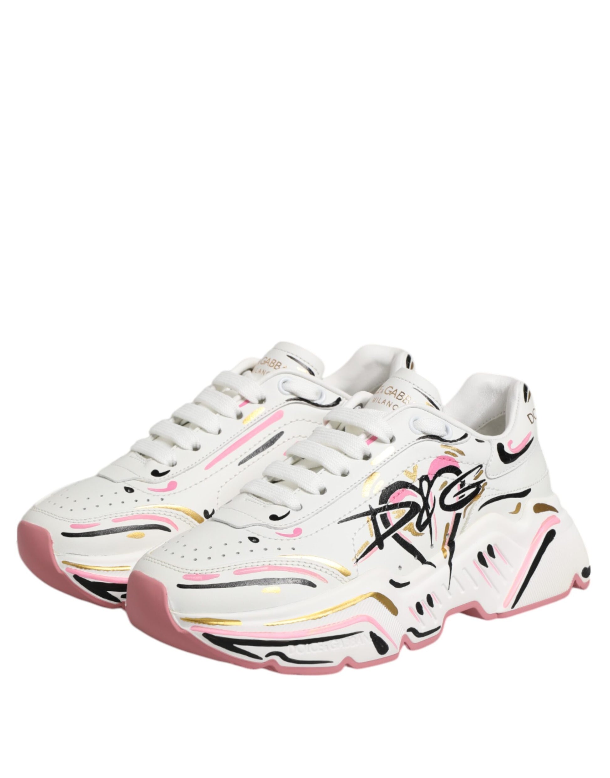 Dolce & Gabbana Multicolor Hand Painted DAYMASTER Sneakers Shoes