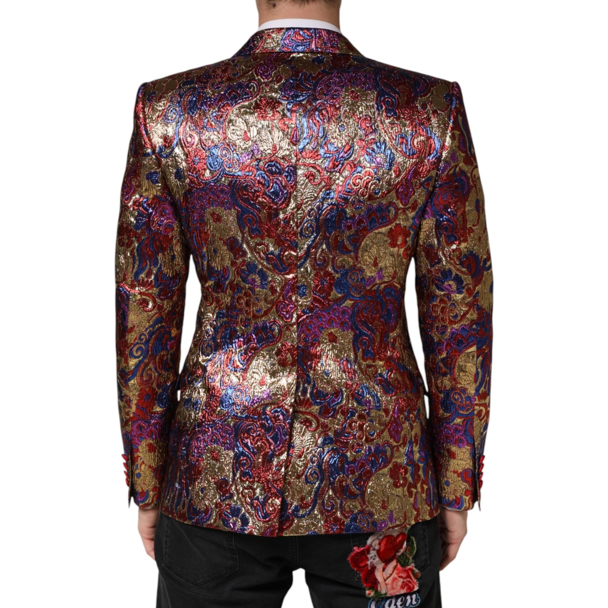 Dolce & Gabbana Multicolor Jacquard Single Breasted Blazer