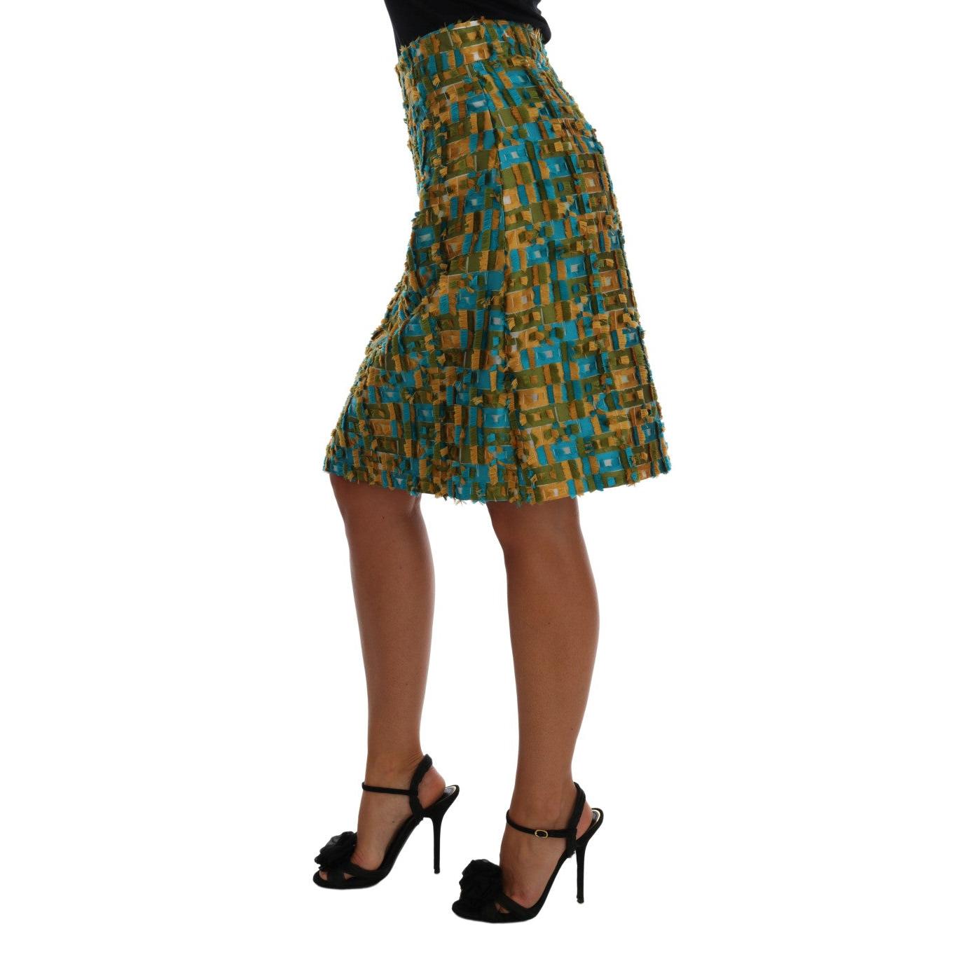 Dolce & Gabbana Multicolor Jacquard Straight Pencil Skirt