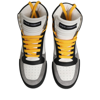 Dolce & Gabbana Multicolor Leather High Top Sneakers Shoes