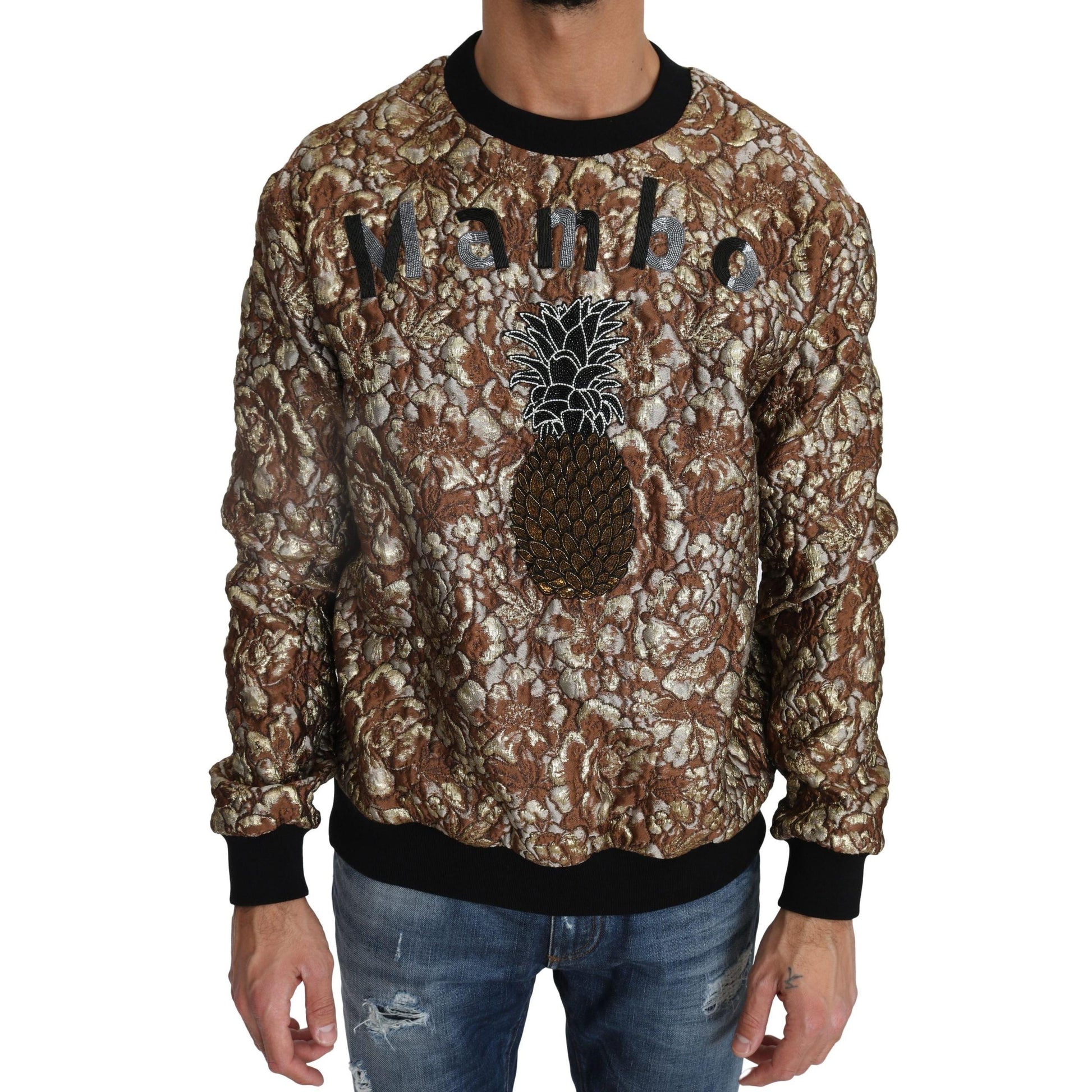 Dolce & Gabbana Multicolor MAMBO Jacquard Pineapple Pullover Sweater