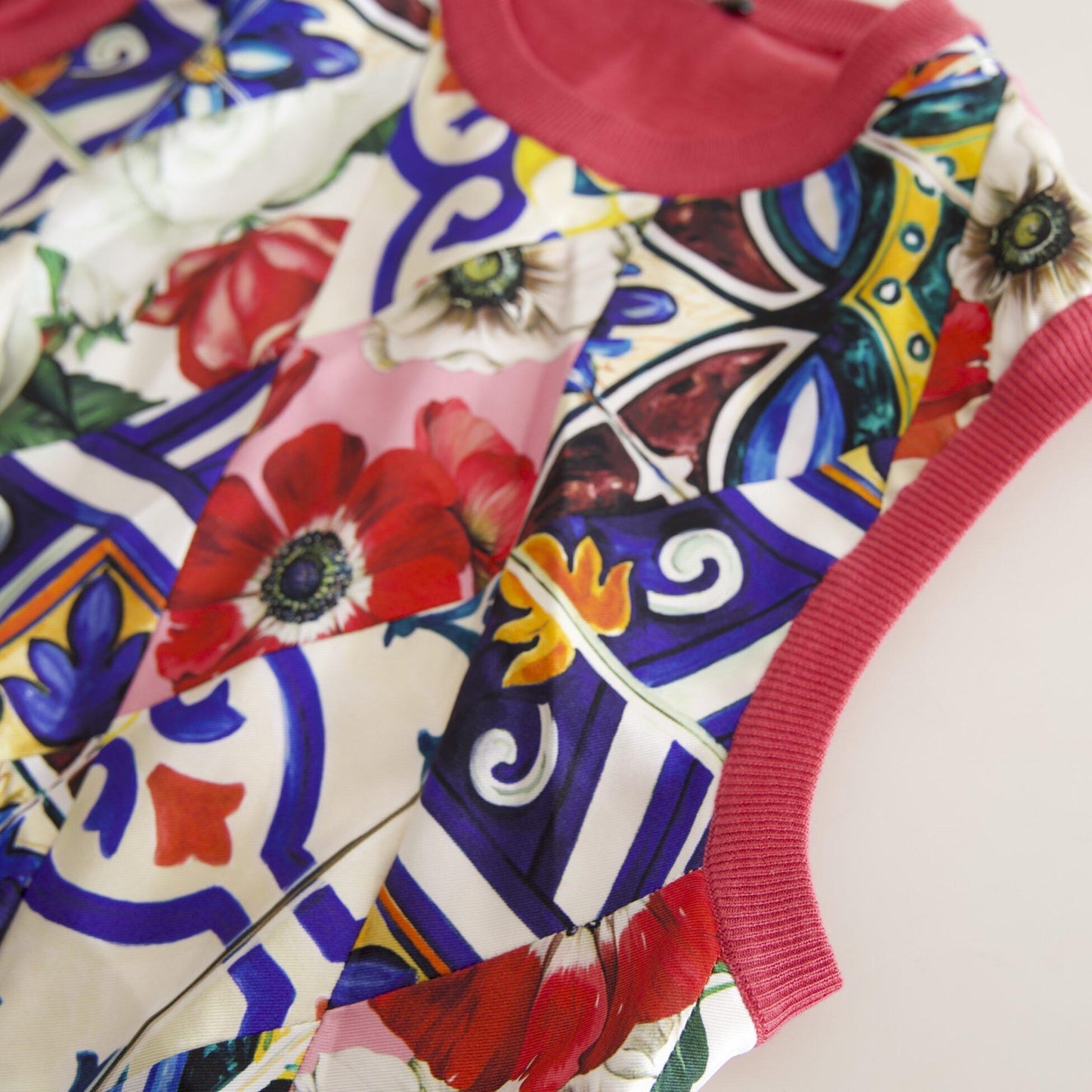 Dolce & Gabbana Multicolor Majolica Floral Crew Neck Tank Top