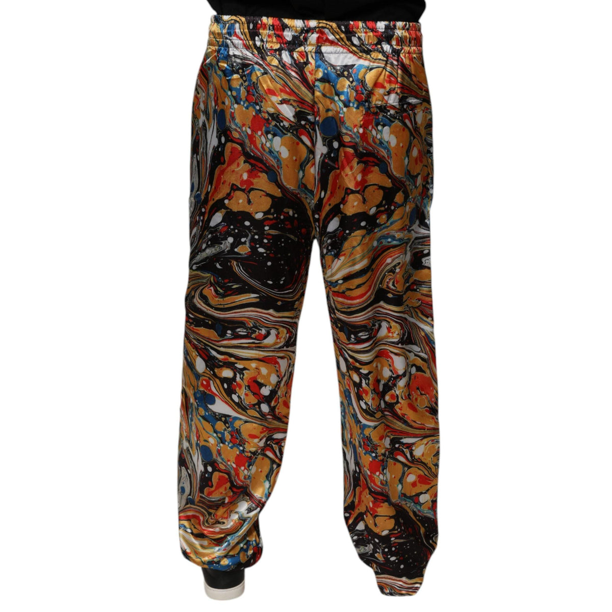 Dolce & Gabbana Multicolor Marble Satin Men Tracksuit Pants