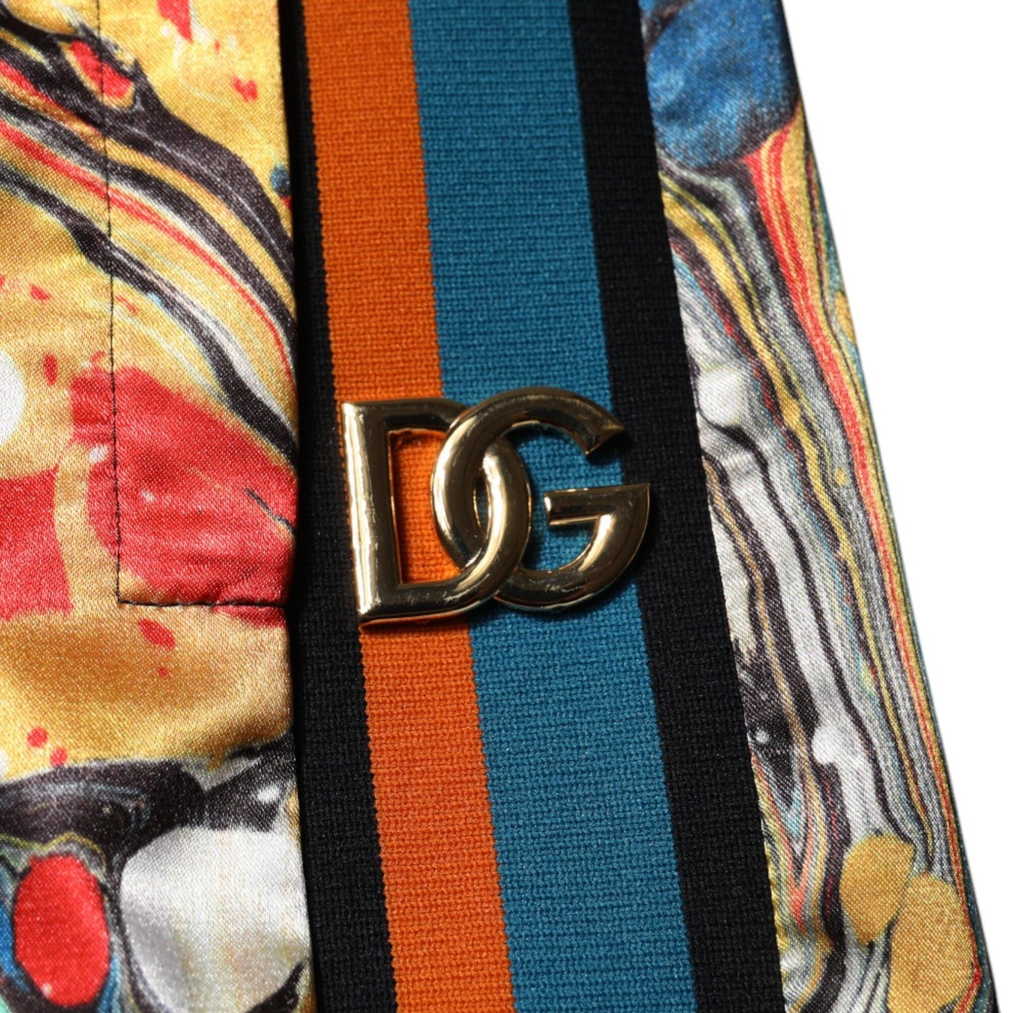 Dolce & Gabbana Multicolor Marble Satin Men Tracksuit Pants
