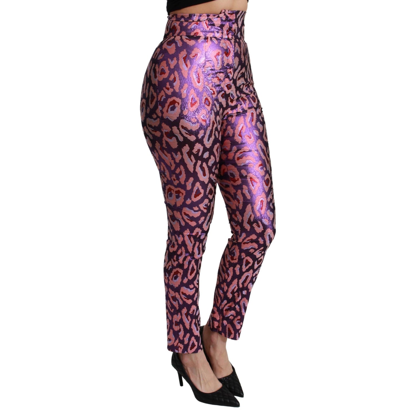 Dolce & Gabbana Multicolor Patterned Cropped High Waist Pants