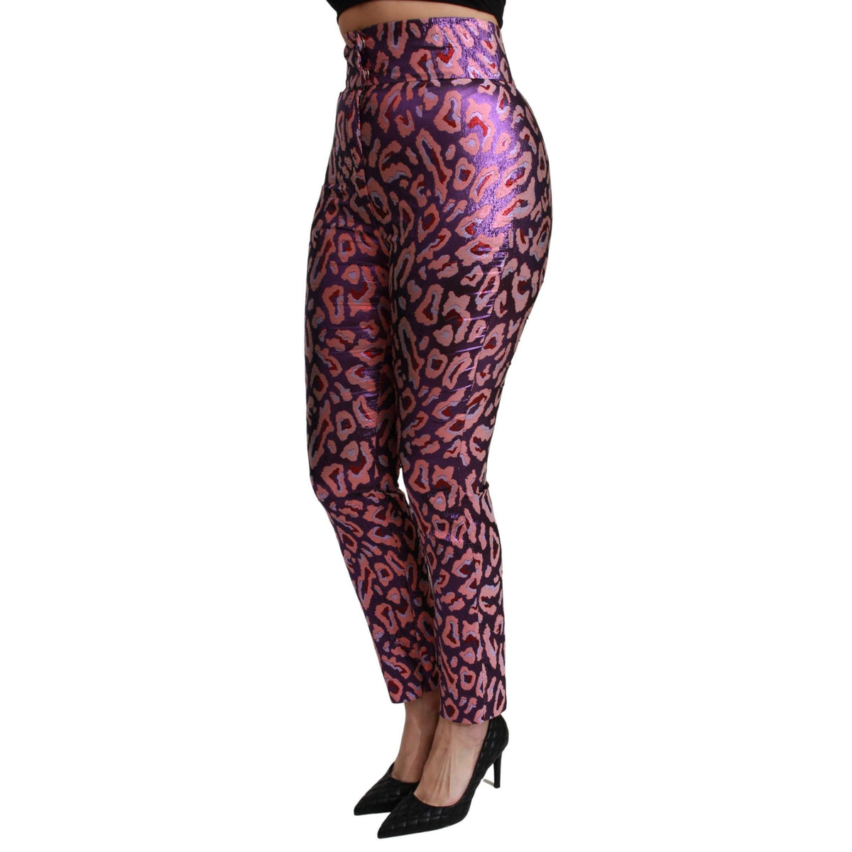 Dolce & Gabbana Multicolor Patterned Cropped High Waist Pants