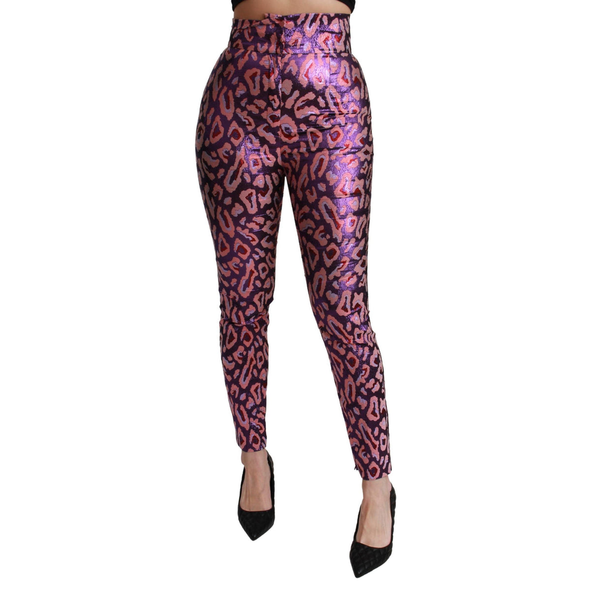 Dolce & Gabbana Multicolor Patterned Cropped High Waist Pants