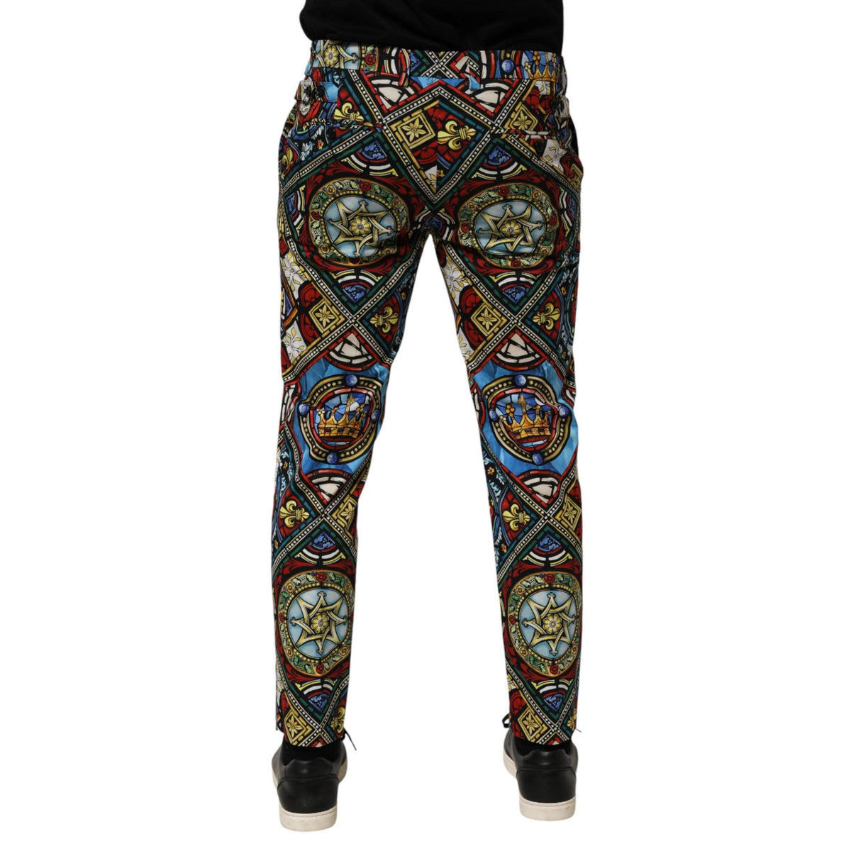 Dolce & Gabbana Multicolor Stained Glass Window Style Print Men Pants