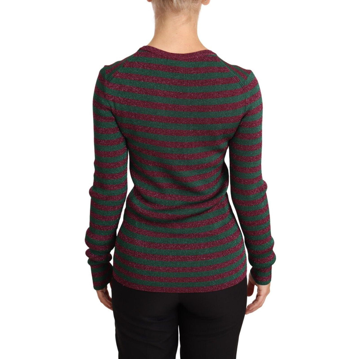 Dolce & Gabbana Multicolor Striped Crew Neck Pullover Sweater