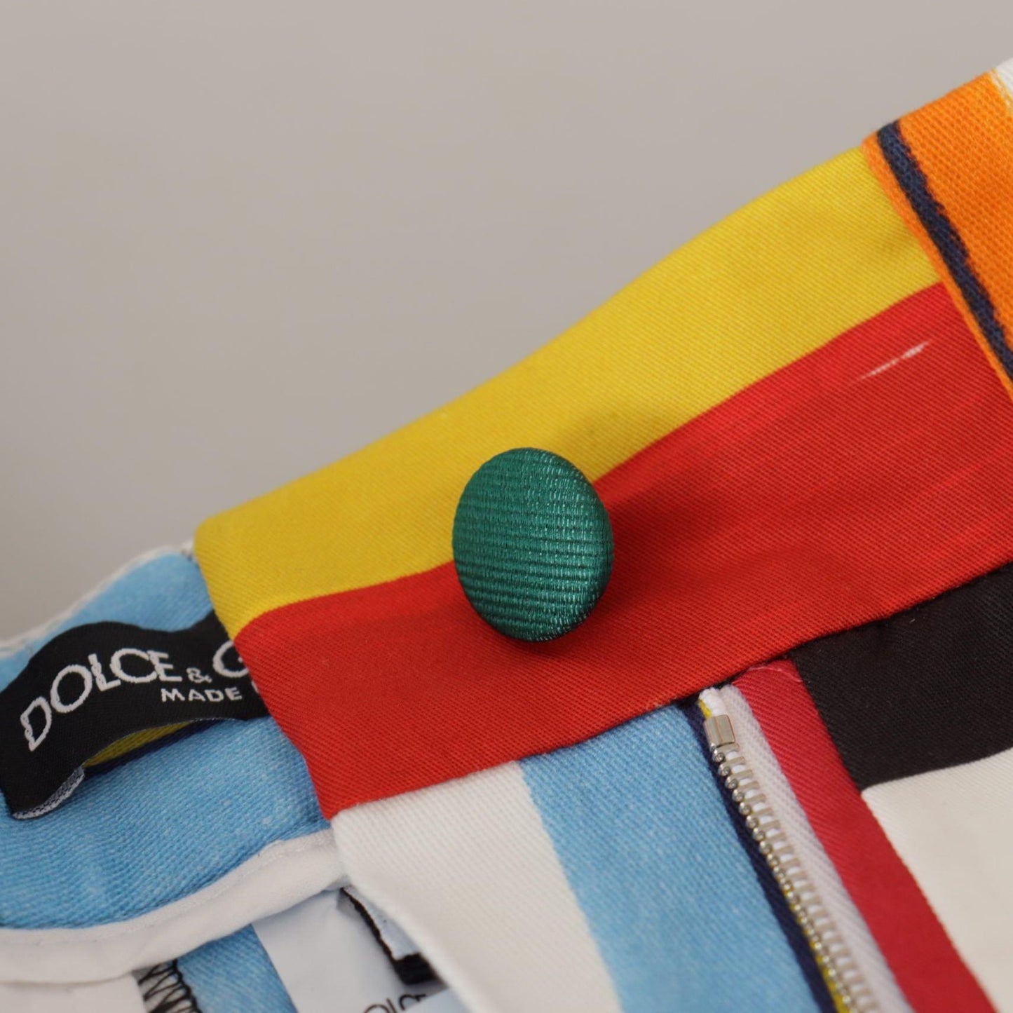 Dolce & Gabbana Multicolor Striped High Waist Cotton Pants