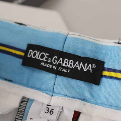 Dolce & Gabbana Multicolor Striped High Waist Cotton Pants