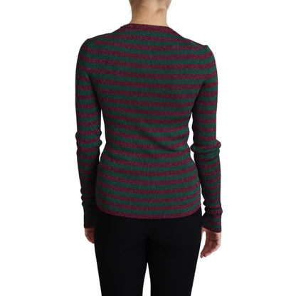 Dolce & Gabbana Multicolor Stripes Crew Neck Pullover Sweater