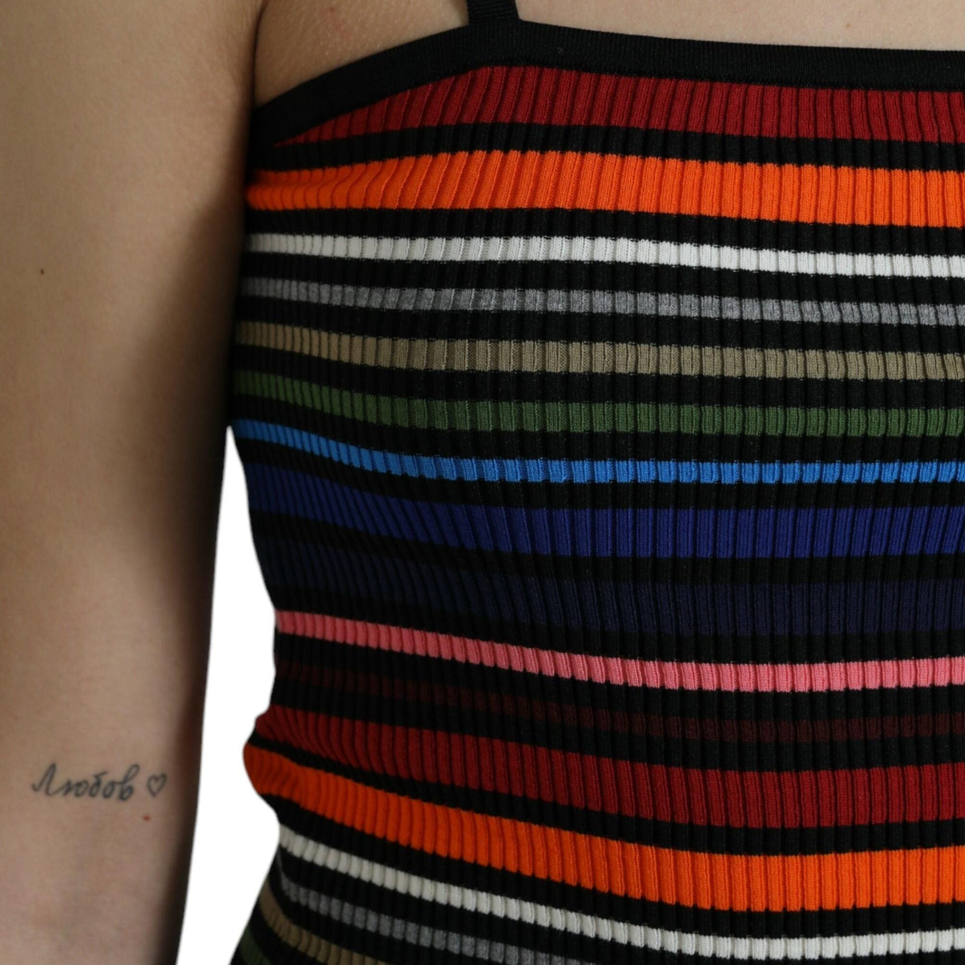 Dolce & Gabbana Multicolor Stripes Spaghetti Strap Tank Top