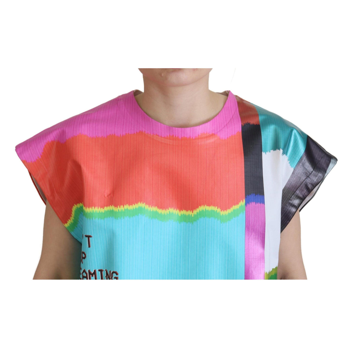 Dolce & Gabbana Multicolor TV Print Blouse Cotton T-shirt