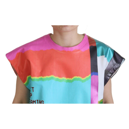 Dolce & Gabbana Multicolor TV Print Blouse Cotton T-shirt