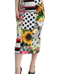 Dolce & Gabbana Multifarve Patchwork High Waist Pencil Cut Skirt-Modeoutlet