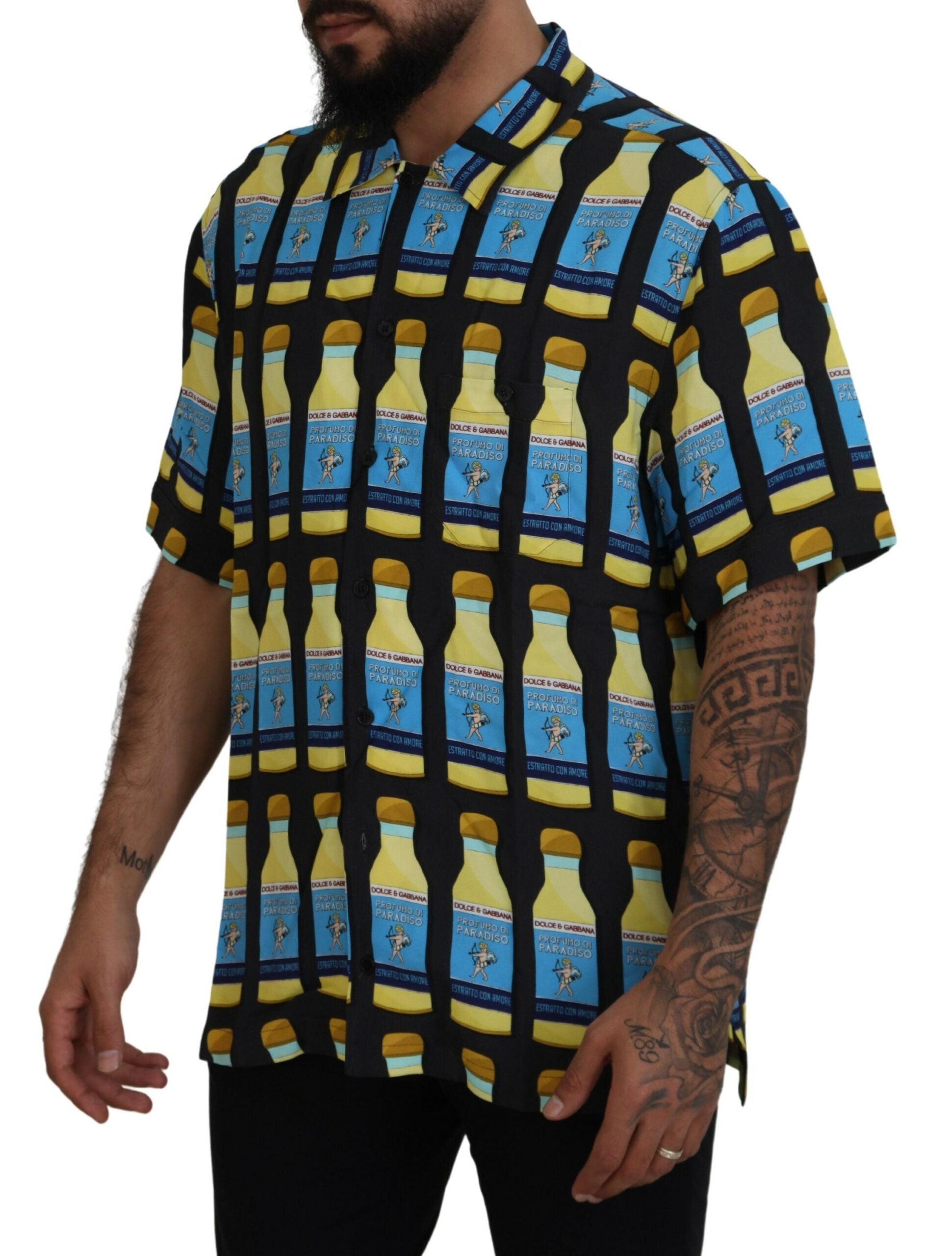 Dolce & Gabbana Multifarver Printed Viscose Casual Shirt