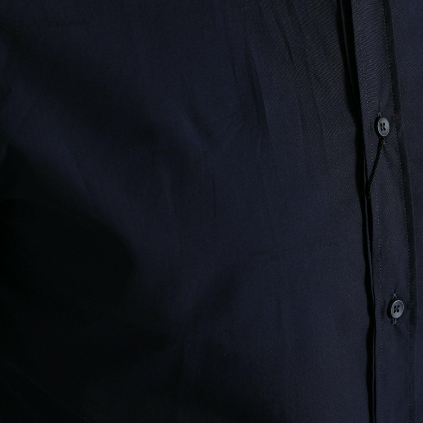 Dolce & Gabbana Navy Blue Slim Fit Formal GOLD Dress Shirt