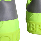 Dolce & Gabbana Neon Green Logo Tape Low Top Sneakers Shoes-Modeoutlet
