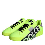 Dolce & Gabbana Neon Green Logo Tape Low Top Sneakers Shoes-Modeoutlet