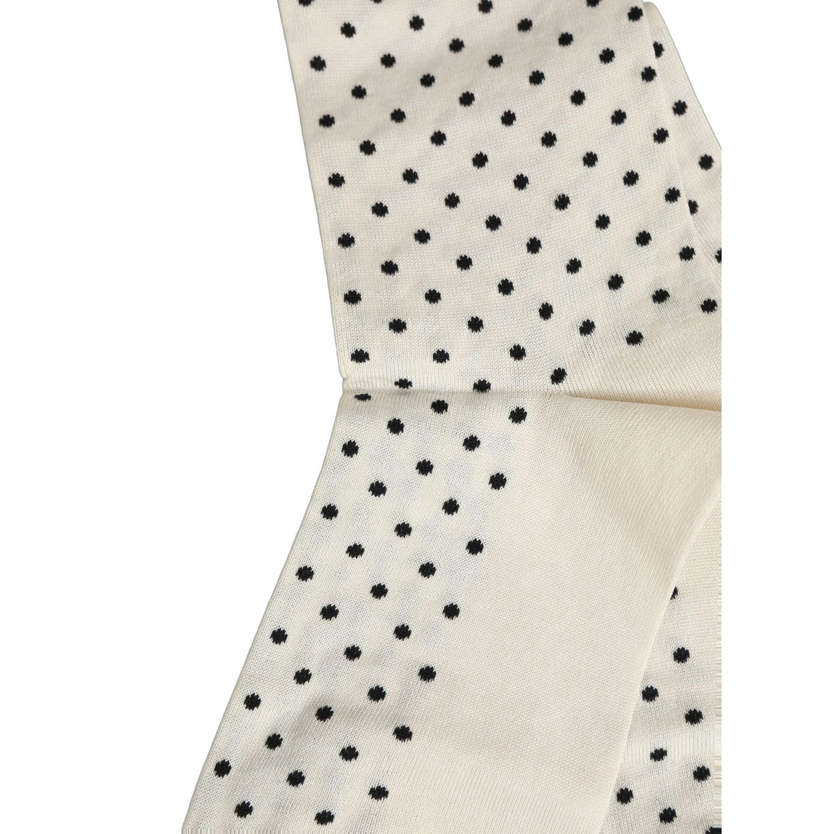 Dolce & Gabbana Off White Cotton Polka Dot Mid Calf Accessory Socks