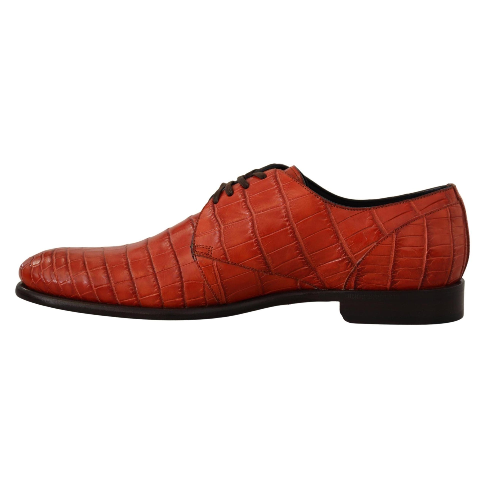 Dolce & Gabbana Orange Exotic Leather Dress Derby Shoes