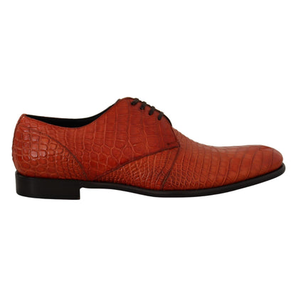Dolce & Gabbana Orange Exotic Leather Dress Derby Shoes