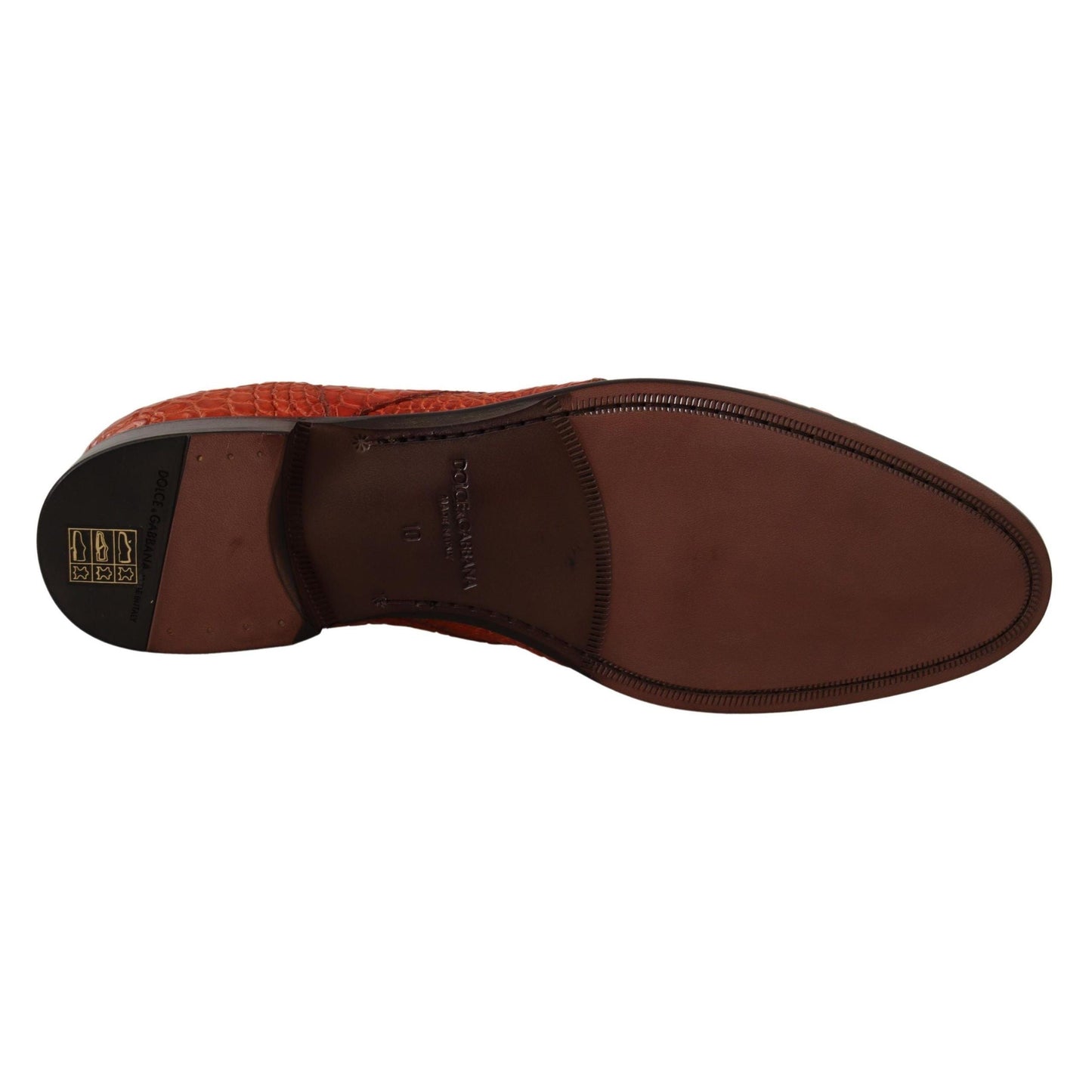 Dolce & Gabbana Orange Exotic Leather Dress Derby Shoes