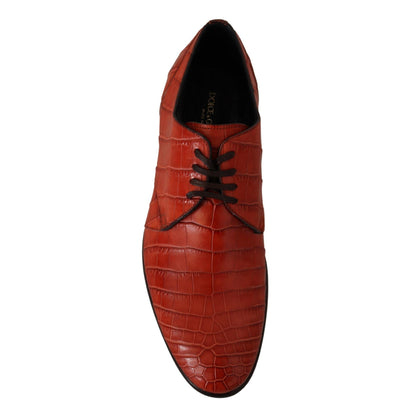 Dolce & Gabbana Orange Exotic Leather Dress Derby Shoes
