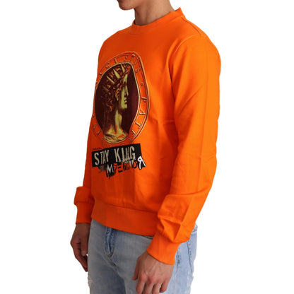 Dolce & Gabbana Orange King Ceasar Cotton Pullover Sweater