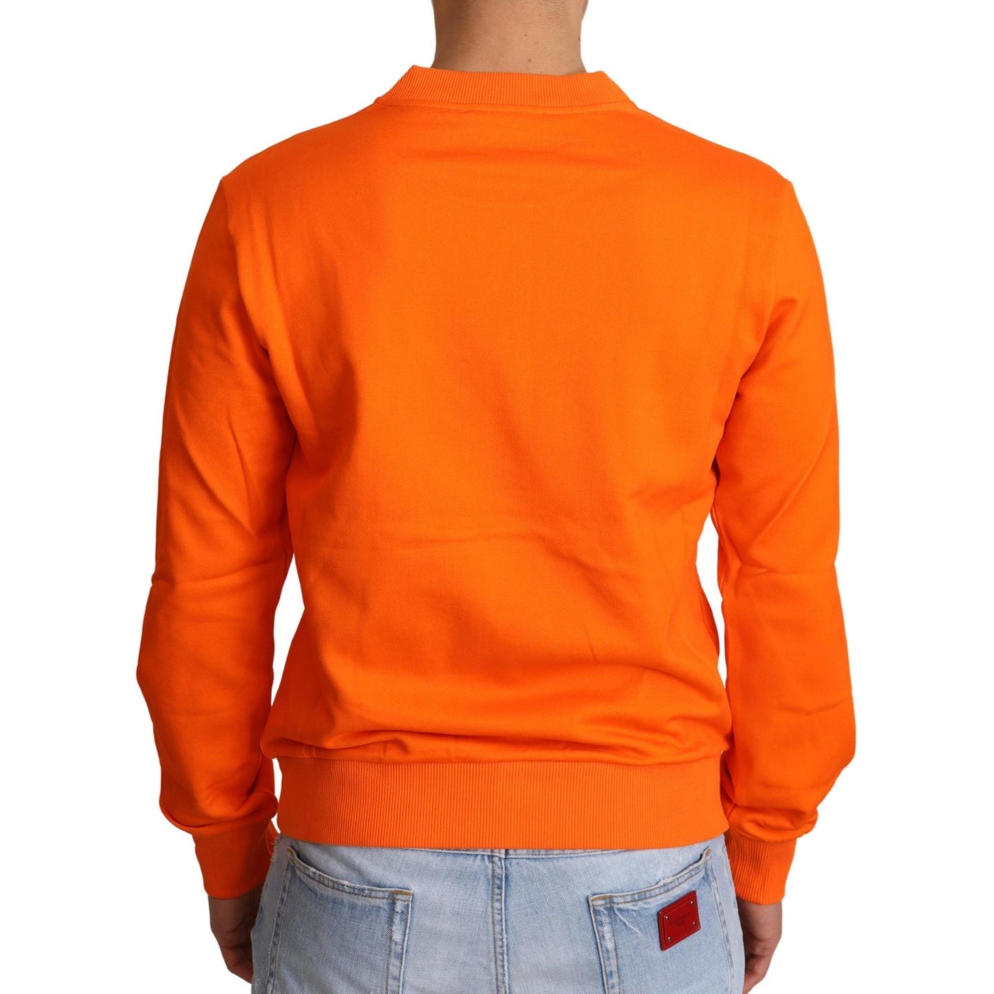 Dolce & Gabbana Orange King Ceasar Cotton Pullover Sweater
