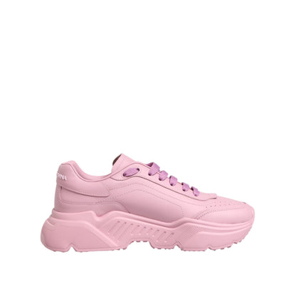 Dolce & Gabbana Pink Leather Daymaster Low Top Sneakers Shoes