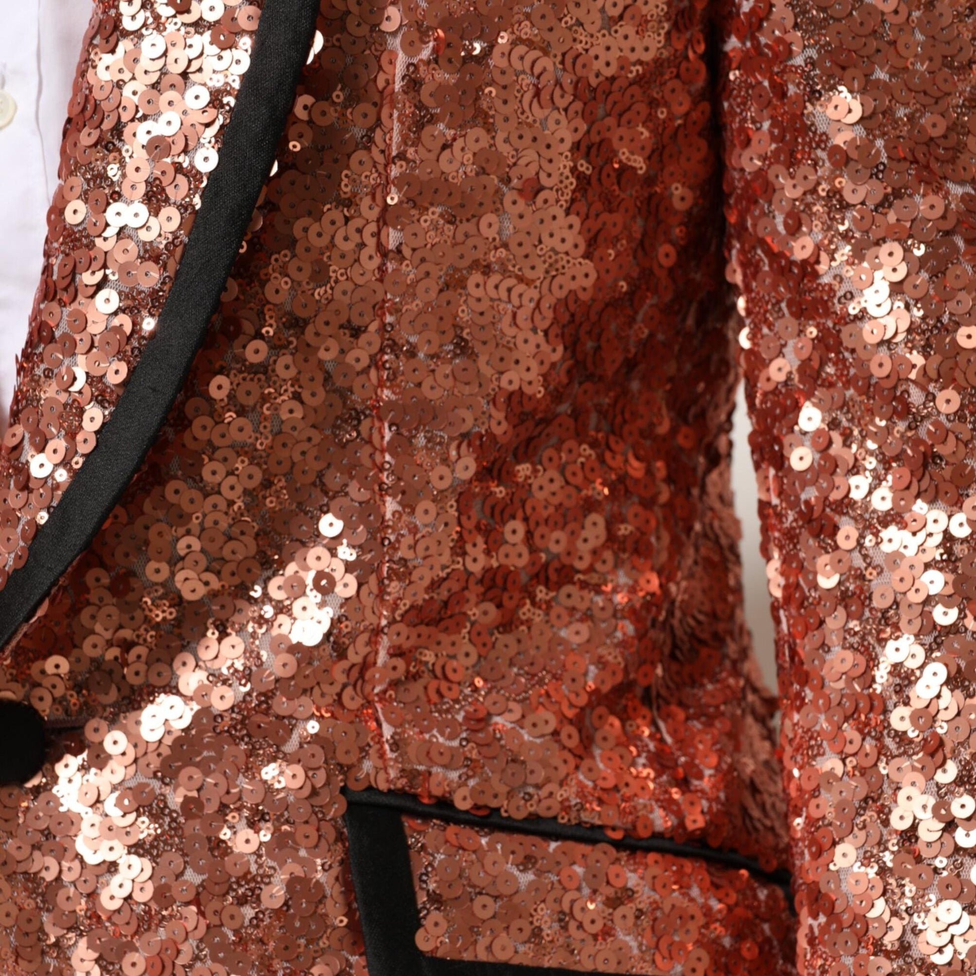 Dolce & Gabbana Pink Sequin SICILIA 1 Button Men Suit Blazer